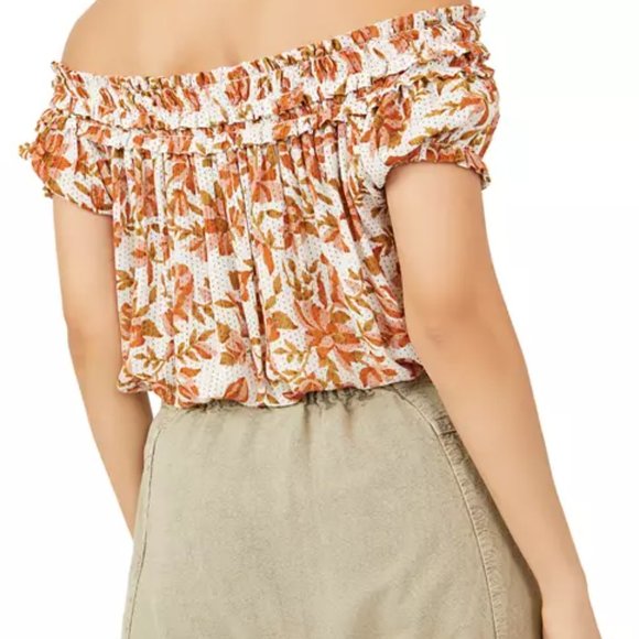 Free People Off the Shoulder blouse with puff sleeves, size medium, NEW - Picture 2 of 6